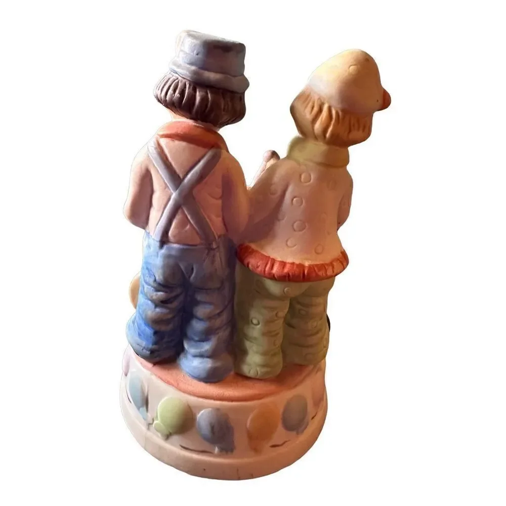 Vintage 1970s ALBERT E PRICE Porcelain Clown Music Box Send in the Clowns Works